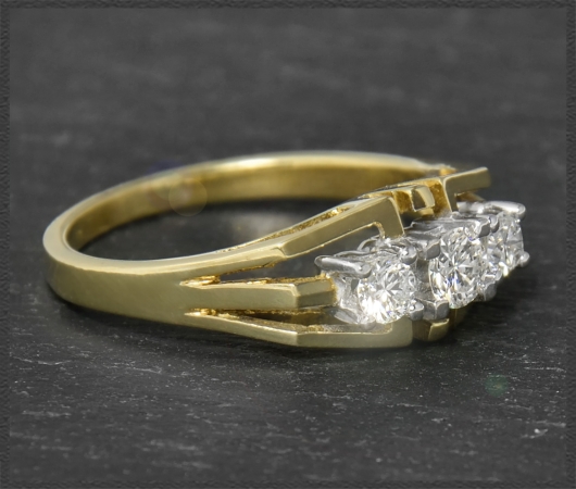 Ring, 0,45ct lupenreine Brillanten, 585 Gold, Vintage